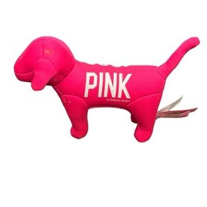 3 for $20 PINK VICTORIAS SECRET Stuffed Dog Animal 1986 Bright Neon Pink White